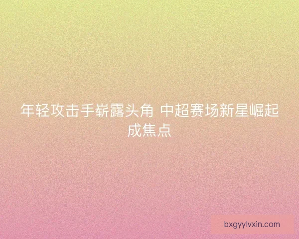年轻攻击手崭露头角 中超赛场新星崛起成焦点